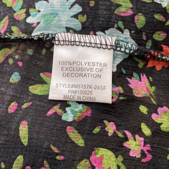 Emory Park Floral Kimono Shawl Open Front Cardigan - Picture 10 of 11